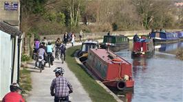 Joining the Kennet & Avon Canal from Beckford Road, Bath, 2.3 miles into the ride